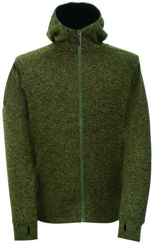MOSSEN - pánská celorozepínací flatfleece mikina s kapucí - Olive - L