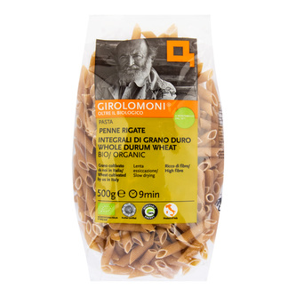 Těstoviny penne celozrnné semolinové 500 g BIO    GIROLOMONI