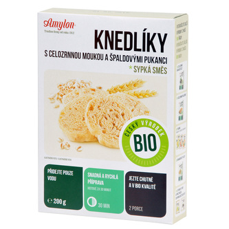 Knedlíky s celozrnnou moukou a špaldovými pukanci 200 g BIO   AMYLON