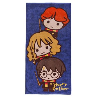 Ručník - osuška Harry Potter: Harry, Hermione & Ron (140 x 70 cm) modrý polyester