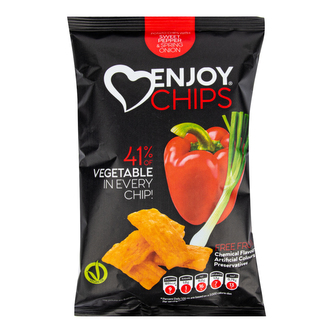 Chipsy bramborové s červenou paprikou a jarní cibulkou 40 g   ENJOY CHIPS SE