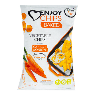 Chipsy bramborové pečené s mrkví a cibulí 40 g   ENJOY CHIPS SE