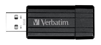 8GB USB Flash 2.0, 10/4MB/sec, Pin Stripe, VERBATIM, černý