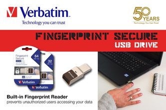 64GB USB Flash 3.0 Fingerprint Secure Store'n'Go Verbatim P-blist