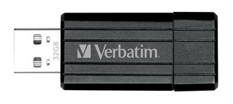 32GB USB Flash 2.0, 11/8MB/sec, Pin Stripe, VERBATIM, černý