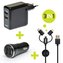PORT CONNECT nabíječka 2x USB, nabíječka do auta 2xUSB + 3v1 kabel, černá