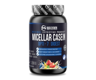 Maxxwin - Micellar casein opti 7 diggest 1200g - jahoda - banán