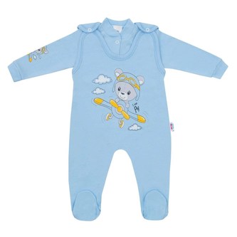 2-dílná souprava New Baby Teddy pilot modrá - velikost 80 (9-12m)