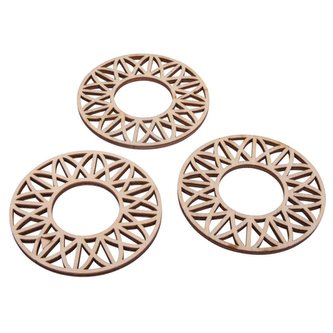 Dřevěné výřezy pro lapač snů Modern o 7 cm - 3 ks