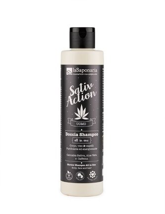 laSaponaria Pánský sprchový gel a šampon s konopím 2 v 1 BIO 200 ml