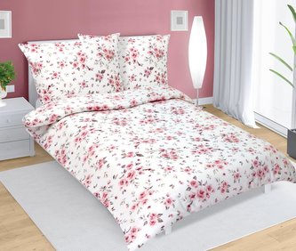 Povlečení flanelové - růžová růže - 140x200, 70x90 cm