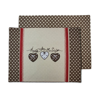 Prostírání 33*45 cm, Srdce - Sada 4 ks