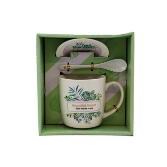 Sada hrnku se lžičkou a talířkem,340 ml