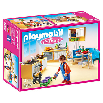 Kuchyně s jídelním koutem Playmobil Dům pro panenky, 84 dílků