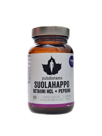 Puhdistamo - Betain HCL 60 kapslí (Betain HCl + Pepsin)