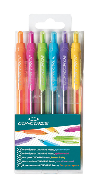 Gelové pero CONCORDE Presto, sada 6ks