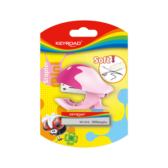 Sešívačka KEYROAD MINI, růžová, blistr