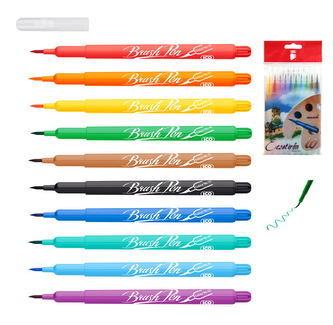 Štětcové popisovače ICO, sada 10 ks