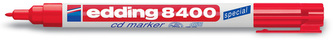 Permanentní popisovač na CD/DVD "8400", červená, 0,5-1mm, EDDING
