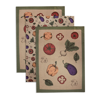 Utěrka, 3 ks, zelenina