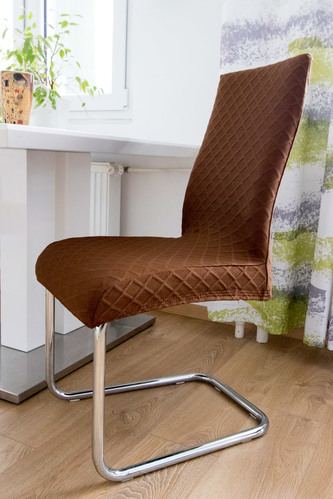 HOME ELEMENTS Potah na židli 38x38x45 cm, čokoládově hnědý