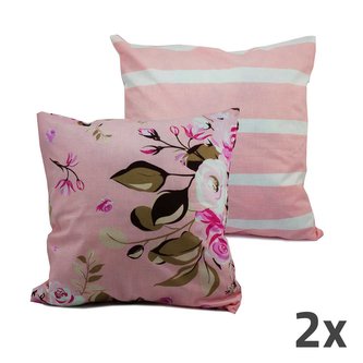Povlak na polštář - oboustranný, růžová, sada 2 ks