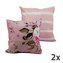 Povlak na polštář - oboustranný, růžová, sada 2 ks