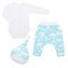 3-dílná bavlněná kojenecká souprava New Baby Kiddy bílo-tyrkysová - velikost 68 (4-6m)