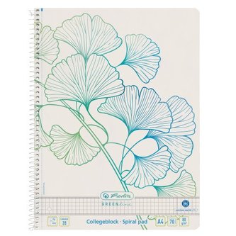 Herlitz - Spirálový blok A4/70 listů, čtvereček, Ginkgo
