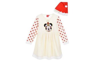 ŠATY  A ČEPIČE MINNIE VÁNOCE - velikost 3