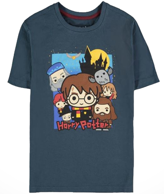 Dětské tričko Harry Potter: Chibi Postavy (134-140 cm) modrá bavlna