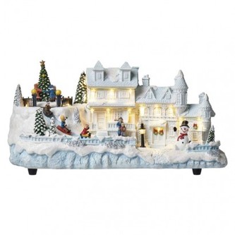 LED vánoční domeček, 20 cm, vnitřní, teplá bílá