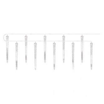 LED vánoční girlanda – 10x rampouch, 3,6 m, venkovní i vnitřní, studená bílá