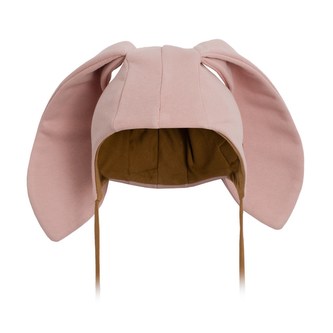 Kojenecká bavlněná čepička s oušky New Baby Favorite růžová - velikost 62 (3-6m)