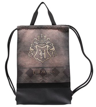 Batoh - pytlík gym bag Harry Potter: Zlatý bradavický znak (34 x 49 cm)