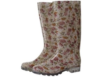 holínky PVC dámské vel. 37 vzor KVĚTY (pár)