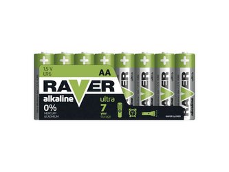 Baterie AA (R6) alkalická RAVER  8ks