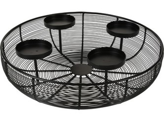 svícen na 4 svíčky kul.pr.36x10cm kov.drátěný ČER svícen na 4 svíčky kul.pr.36x10cm kov.drátěný ČER