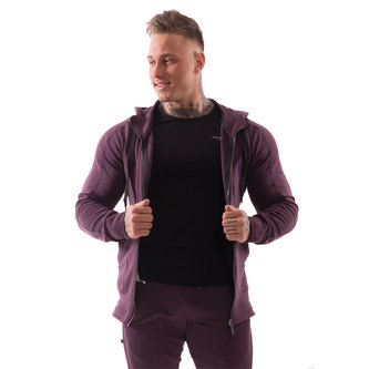 Nebbia AW Mikina na zips 720 - Bordová - L