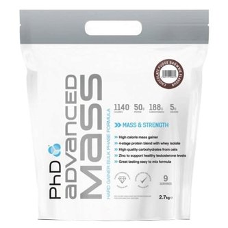PhD Nutrition Advanced Mass - Čokoláda, Brownie - 2700 Gramů