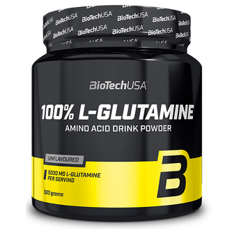 BiotechUSA 100% Glutamine - Bez příchutě - 500 Gramů