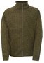 NOSSEN - pánská celorozepínací flatfleece mikina bez kapuce - Olive - L