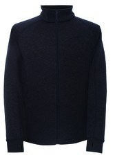 NOSSEN - pánská celorozepínací flatfleece mikina bez kapuce - Black - XL