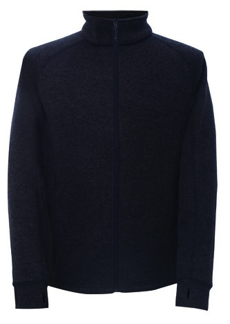 NOSSEN - pánská celorozepínací flatfleece mikina bez kapuce - Black - XL