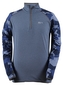 GRAN - ECO pánská multisportovní mikina -1/2 zip (2.vrstva) - modrá melange - 3XL