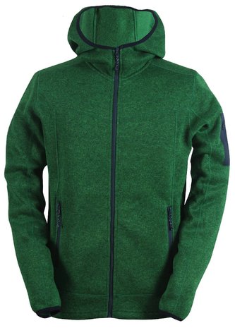 HEDEN -pánský svetr s kapucí a zipem(flatfleece) - zelený - 3XL