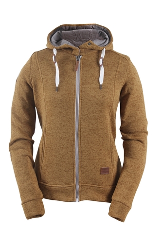 GROLANDA - dámská wavefleecová celorozepínací mikina s kapucí - zlatá - 38