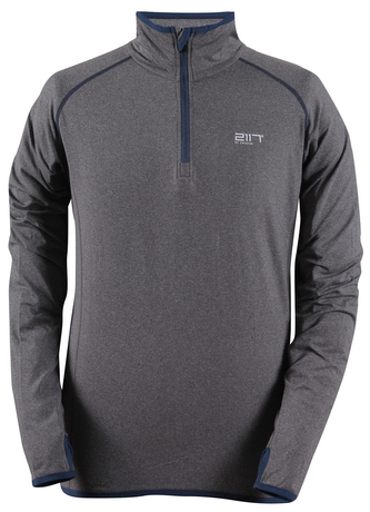 GRAN - ECO pánská multisportovní mikina - 1/2 zip (2.vrstva) - šedá melange - 3XL