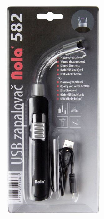 Zapalovač plazmový 21 cm flexi NOLA 582 s elektrickým zapalov