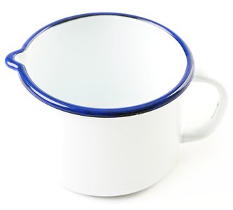 Hrnek s výlevkou 1 l RETRO (modrý lem)